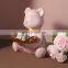 Living Room Animal Art Cute Gift Cartoon Storage Gold Tray Pink Green Handmade Ceramic Bear Sculpture Decoration