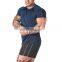 Wholesale Gym Wear Clothes Polyester Spandex Short Sleeve Slim Fit T Shirt Men