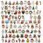 96Pcs Mix Size Alloy Metal Christmas Drop Oil Charms Gold Pendant For DIY Bracelet Necklace Jewelry Making