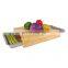 Bamboo Cutting Board with Stainless Steel Trays and bamboo lid Large Chopping Board with Non-Slip Pads