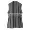 Best Quality 100% Cashmere Sleeveless Cardigan Sweater for Women Solid Color Elegant Long Spring Style Front Logo