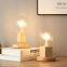 USB-Stecker-Holz-E27-Glühbirnen-Schreibtischlampe für die Schlafzimmerdekoration
