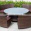 Direct wholesale patio furniture factory rattan garden table and chairs beer garden table
