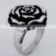 Flower stainless steel casting rings jewelry