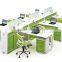 Modern Wood Desk Bookcase Combination 6 Person Office Workstation (SZ-WS252)