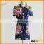 Guangzhou Factory Flower Printing Summer Women's Shirt Dress for Mature Woman