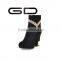 GD fashion crystal decoration comfortable stable thick heel booties shoes for women