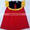 Flutter sleeves girls dress 2016 Pearl dress little girls ruffled dress