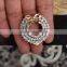 fashionable circle and bow shape alloy rhinestones scarf clip brooch pin