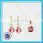 18k gold plated saudi arabia pink earring necklace african beads jewelry set