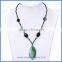 Wholesale Black Blue Agate Semi Precious Gemstone And Crystal Beads Pendant Necklace For Women GN-DQ026A