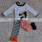 Factory direct sale winter cotton witch long sleeve halloween boutique outfits girl