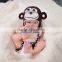 handmade animal crochet monkey hat with ears baby beanies