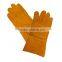 yellow cow skin full leather working glove