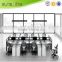 Sunshine 32mm frosted half glass office partition crossing staff workstation for 4 person