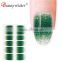 Green color nail art stickers artificial lady nail strips