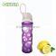high quality high-grade borosilicate glass water bottle with colorful silicone sleeve