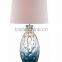 modern style wine red glass table lamp with gourd shape and white cylinder shade