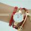 factory price women long PU leather strap watch quartz wrist beauty lady watch pendant