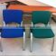 blue and green fabric student chair with adjustable armrest in four legs GH-3
