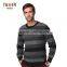 Men Striped Knitted Cashmere Sweater, Men Simple Round Neck Striped Pullover