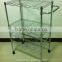 4 Tier Chrome Wire Shelving Rack with Wheels