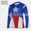 Custom made cotton polyester star red blue USA super men Short sleeve t shirt