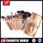 26pcs professional natural hair makeup brush set with golden cosmetic bag