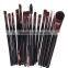 15pcs nylon hair cosmetic makeup brushes mainly for eye and lip beauty care