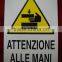 High Voltage metal sign