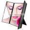 Travel Mirror, Tri-Fold Lighted Led Mirror / Lighted Travel Mirror