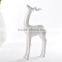 Plain white modern set of 4 ceramic milu deer for home decoration