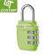 Zinc-Alloyed 3-Dial Combination Shackle Travel Security Lock