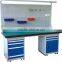 Adjustable Steel Laboratory Workbench with drawers