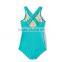 Swimwear Kids Girl Wholesale One Piece Quick Drying Contrast Color Nylon Spandex High Cut Vest Kids Swimwear 2017