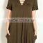 designer one piece short dress V-NECK TEE DRESS 95% RAYON 5% SPANDEX STRAPPY SOLID JERSEY KNIT party dress lady