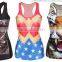 high quality new custom 3D printing wholesale tank top sbulimation tank top women tank top gym