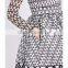Customized Lady Apparel Round Neck Long Sleeves Lace Embellished Velvet Dress(DQM006D)
