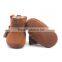 Fancy handmade genuine leather baby winter boots