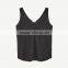 Summer loose fit round neckline sleeveless wide straps vest women linen tank tops