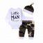 B22429A Baby suits stylish camouflage letters print 3 pcs sets