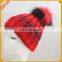 Rational Construction Knitted Bobble Two tone gradient Hat Winter Beanie