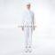 White 100%Polyester Elastic Cuff Food Factory Worker Uniform