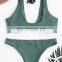 New Design Sexy Mature Women Bikini Knotted Scoop Bikini Top And Bottom