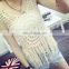 2016 new design multicolored cotton embroidery lace blouses for lady