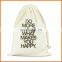 Custom print wholesale cotton promotional drawstring backpack bag
