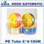 GOGO ATC O.D 6мм I.D 4мм PE6x4 160м коррозионностойкий синий, желтый, черный, прозрачный полиэтиленовый пластиковый шланг для компрессора воздуха