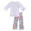 EASTER Day Spring Fall Winter Girls Boutique Outfits white Ruffle sleeved Tshirt Top 2pc set