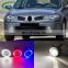1 Pair 2 Functions Auto LED DRL Daytime Running Light Car Angel Eyes Fog Lamp Foglight For Renault Megane 2 II