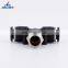 PB T Shape Tee Tube 3-Way Hose Copper Connector Mechanical Pneumatic Quick Fitting Air Pneumatic Fittings